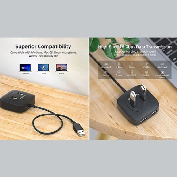 USB Hub REAL-EL HQ-177, USB, Чорний - 499731 - Фото 11 USB Hub REAL-EL HQ-177, USB, Чорний - 499731 - зображення 11