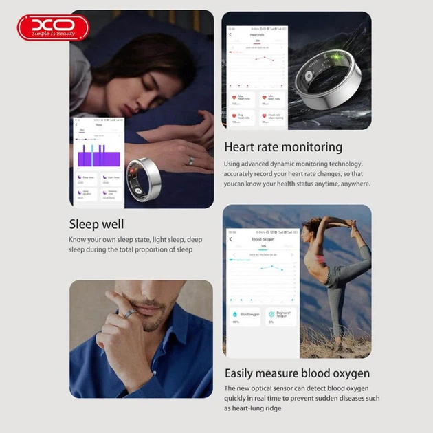 Смарт-кольце XO RS01 Smart Ring, Черный - 593549 - Фото 7 Смарт-кольце XO RS01 Smart Ring, Черный - 593549 - изображение 7