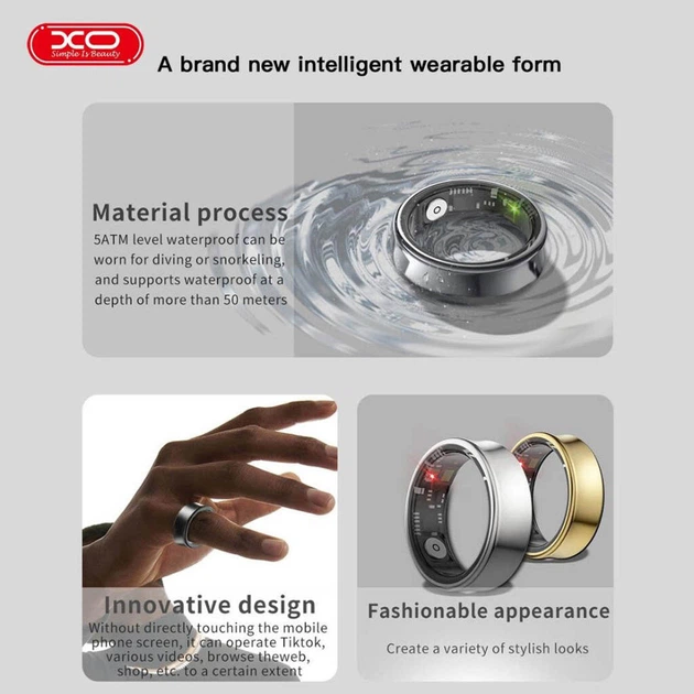 Смарт-кольце XO RS01 Smart Ring, Черный - 593549 - Фото 8 Смарт-кольце XO RS01 Smart Ring, Черный - 593549 - изображение 8