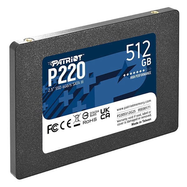 SSD диск Patriot P220, 512 Гб. - 390911 - Фото 3 SSD диск Patriot P220, 512 Гб. - 390911 - изображение 3