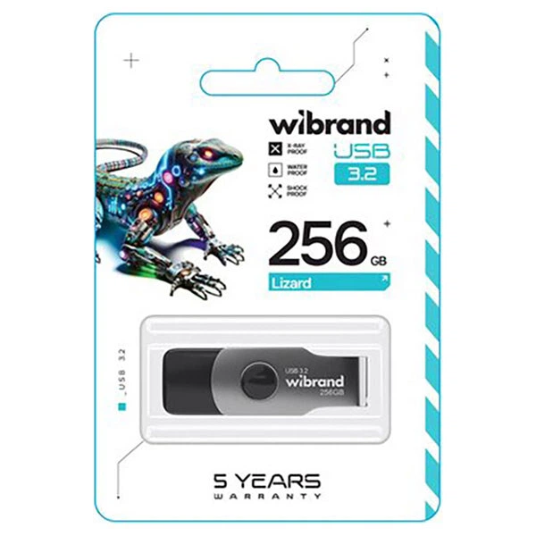 USB Flash Wibrand Lizard, 256 Гб., Чорний - 486788 - зображення 3