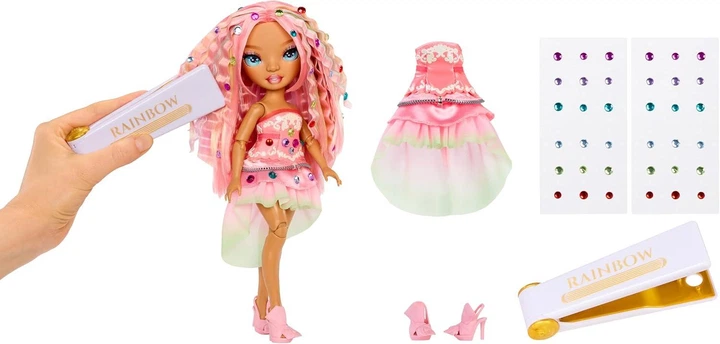 Лялька Rainbow High Be Dazzling Adeline Rose з інструментом для декору та блискітками (597797) - зображення 5