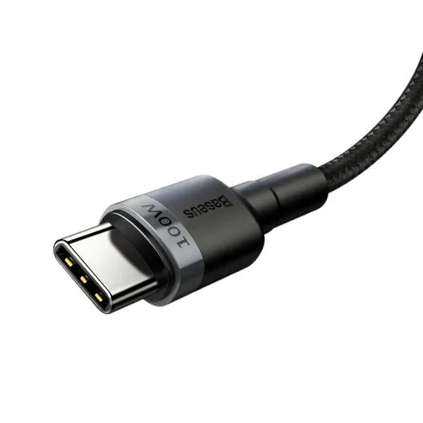 Кабель Baseus Cafule Flash Charging Data Line Cable Type-C to Type-C PD 2.0 QC 3.0 100W 20V 5A 2м (CATKLF-ALG1) Black/Grey - зображення 5
