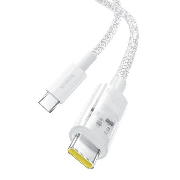 Кабель Baseus Gem Series Fast Charging Data Cable Type-C to Type-C 100W 20V 5A 1м (P10373000211-00) White - зображення 2