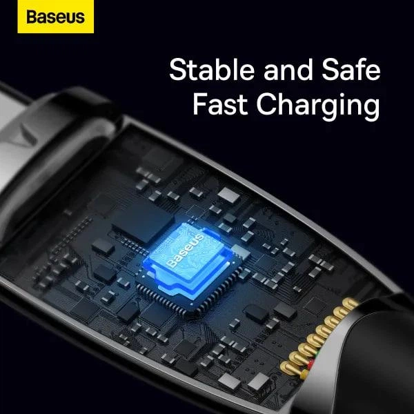 Кабель Baseus Glimmer Series Fast Charging Data Cable Type-C to Type-C 100W 20V 5A 2м (CADH000801) Black - Фото 12 Кабель Baseus Glimmer Series Fast Charging Data Cable Type-C to Type-C 100W 20V 5A 2м (CADH000801) Black - зображення 12