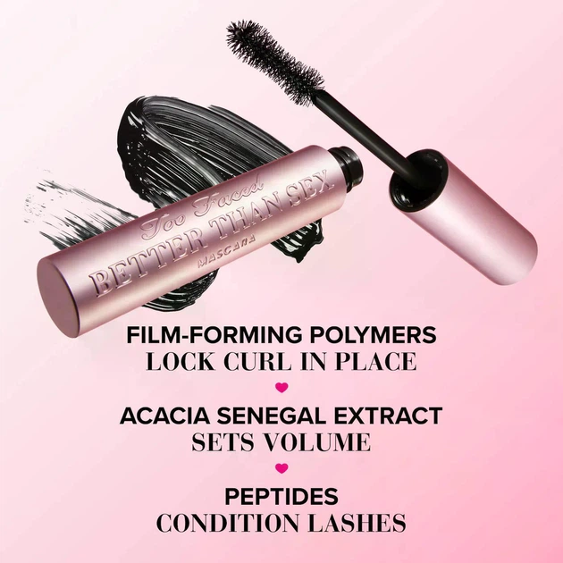 Тушь для ресниц для увеличения объема и удлинения Too Faced Better Than Sex, черный, 8 ml - изображение 8