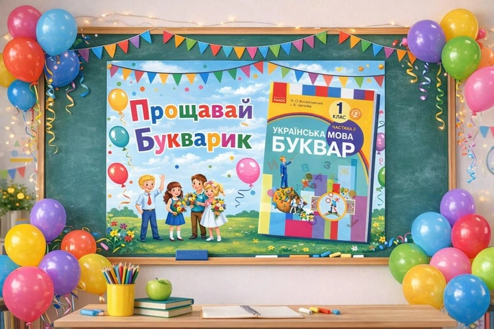 Бумажный плакат "Прощай, букварь. Букварь" на праздник Буквара. День Буквара 110х75 см - Фото 2 Бумажный плакат "Прощай, букварь. Букварь" на праздник Буквара. День Буквара 110х75 см - изображение 2