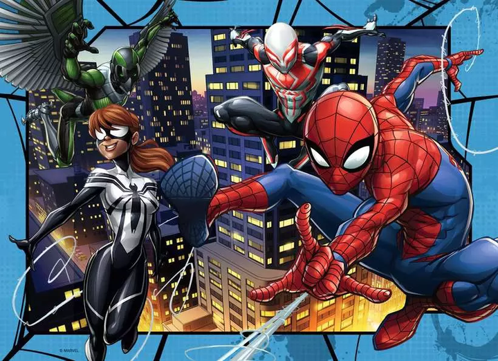 Пазл Ravensburger Spiderman набір 4 x 100 елементів 12001076 (4005555010760) - зображення 4