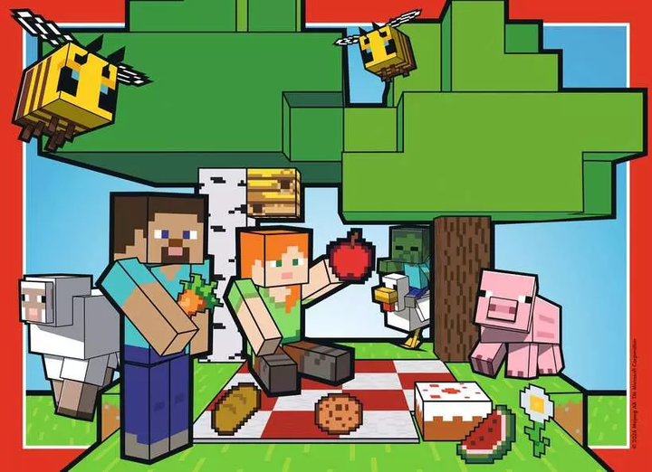 Zestaw puzzli Ravensburger Minecraft 4 x 100 elementów 12004290 (4005555042907) - obraz 3