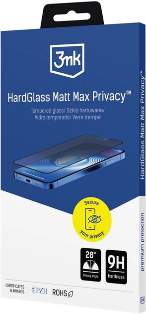 Szkło hartowane 3MK HardGlass Matt Max Privacy do Apple iPhone 17 Pro Max (5903108679961) - obraz 2