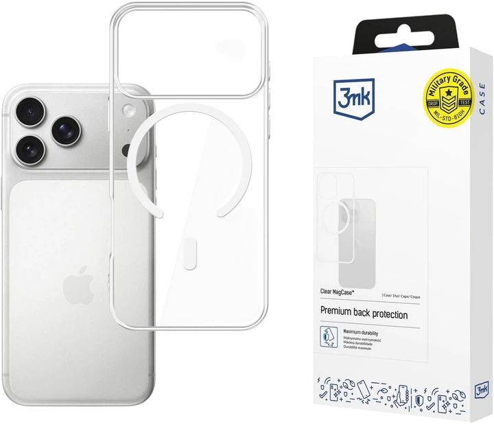 Etui plecki 3MK Clear MagCase do Apple iPhone 17 Pro Max Clear (5903108665056) - obraz 2