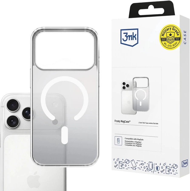 Etui plecki 3MK Frosty MagCase do Apple iPhone 17 Pro White (5903108664943) - obraz 2