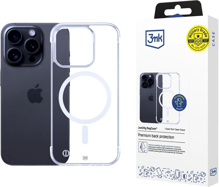 Etui plecki 3MK Just20g MagCase Clear do Apple iPhone 16 Pro Max Clear (5903108609722) - obraz 2