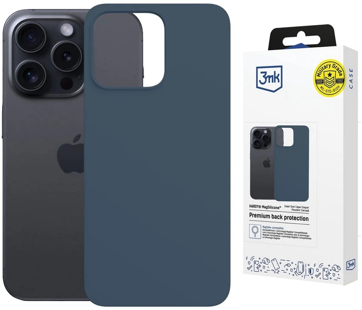 Панель 3MK Hardy MagSilicone для Apple iPhone 15 Pro Blue (5903108661553) - зображення 2