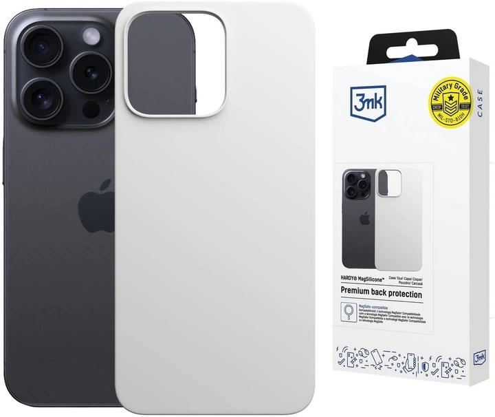 Панель 3MK Hardy MagSilicone для Apple iPhone 16 Pro Max White (5903108662055) - зображення 2