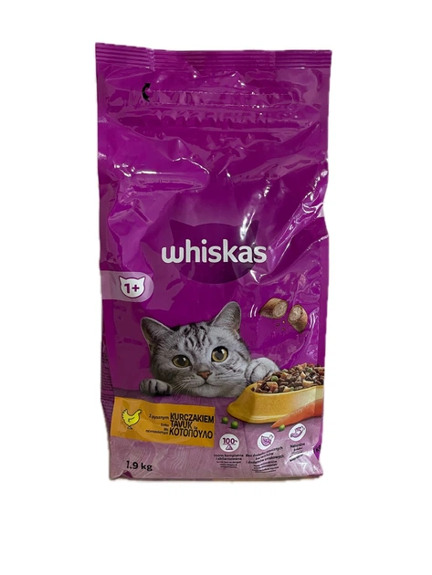 Сухий корм для дорослих кішок Whiskas з куркою 1,9 кг віскас - Фото 1 Сухий корм для дорослих кішок Whiskas з куркою 1,9 кг віскас - зображення 1
