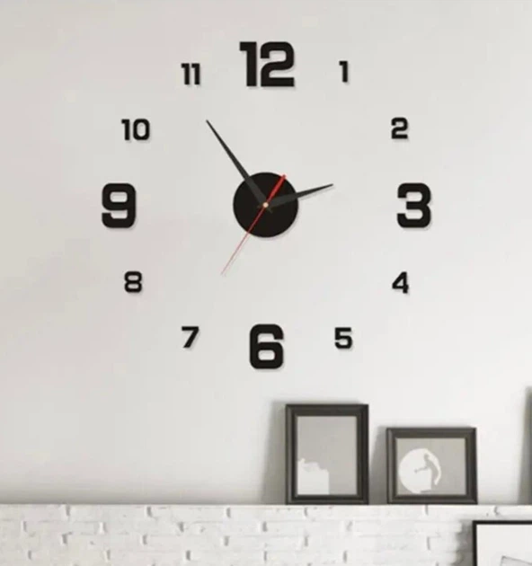 Настінний 3D годинник DIY Modern Wall Clock з великими цифрами, безшумний кварцовий механізм - Фото 3 Настінний 3D годинник DIY Modern Wall Clock з великими цифрами, безшумний кварцовий механізм - изображение 3