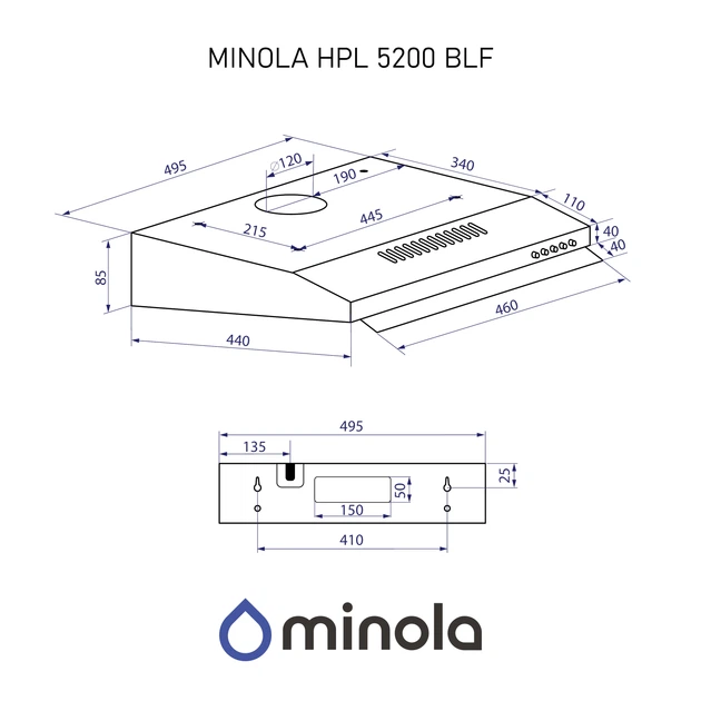 Вытяжка Minola HPL 5200 BLF - изображение 13