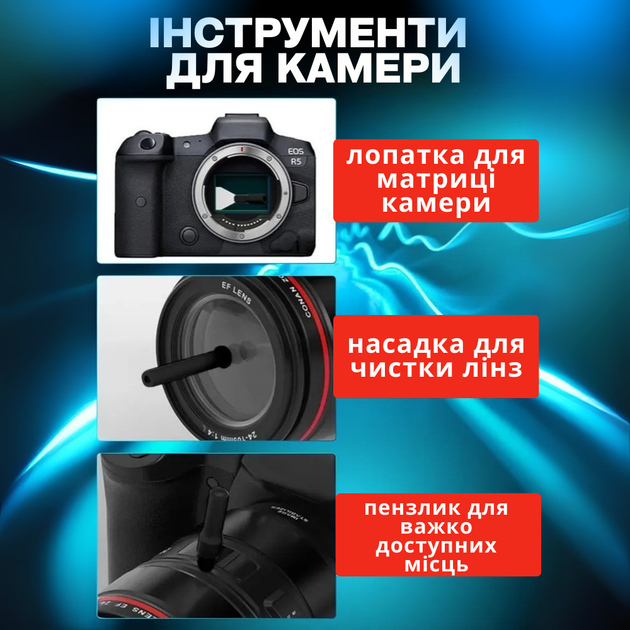 Комплект для чистки гаджетов в кейсе 32в1 черный (Q32_black) - Фото 5 Комплект для чистки гаджетов в кейсе 32в1 черный (Q32_black) - изображение 5