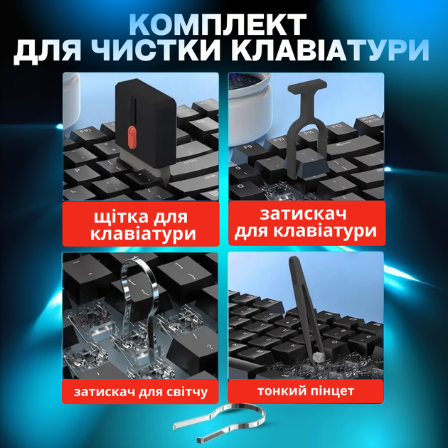 Комплект для чистки гаджетов в кейсе 32в1 черный (Q32_black) - Фото 7 Комплект для чистки гаджетов в кейсе 32в1 черный (Q32_black) - изображение 7