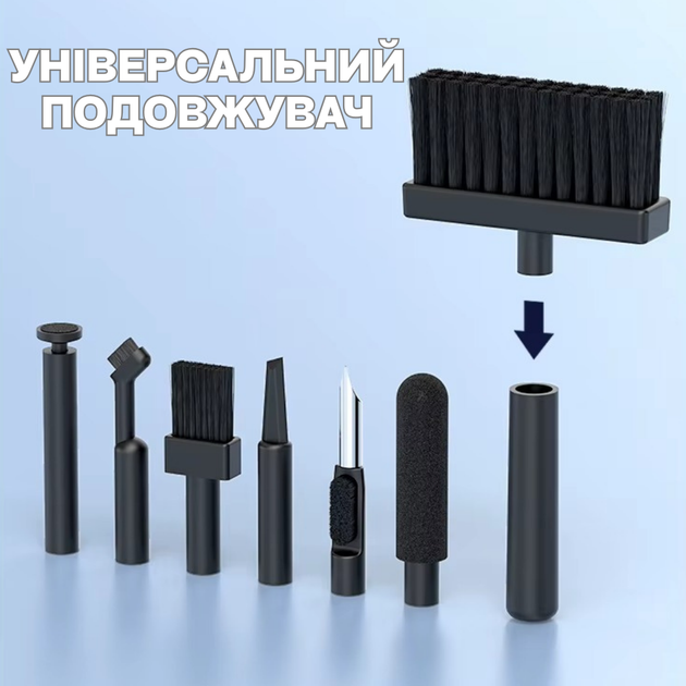 Набор для чистки гаджетов 22в1 с подставкой для клавиатуры черный (QS-22_black/artcol) - изображение 8