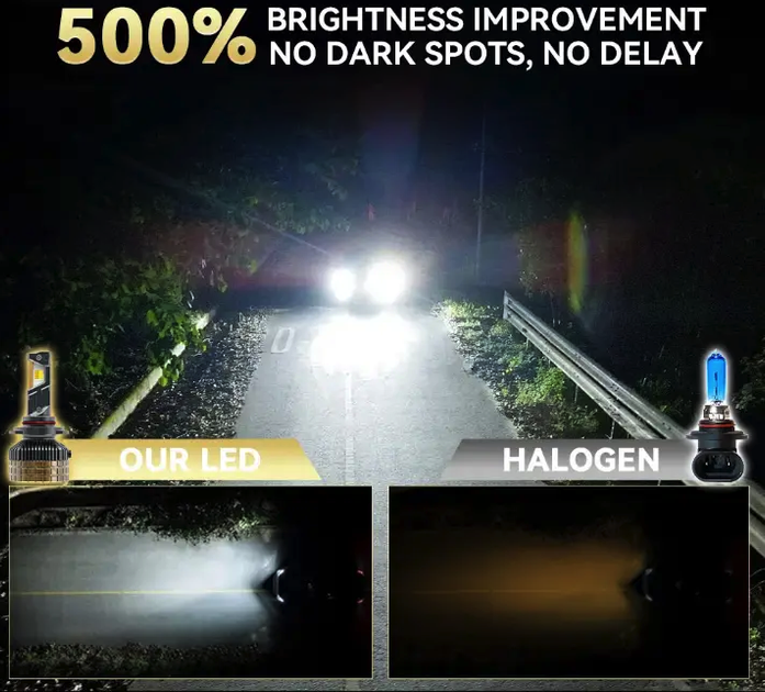 Светодиодная LED лампа Q8 HB3 (9005) 150W canbus с регулировкой цвета App 3000K/4300K/6500K - изображение 4
