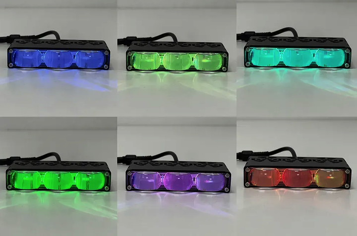 Світлодіодні фари External SpotLight L27 55W на три лінзи W-Y-Multicolor 12-80V - зображення 7