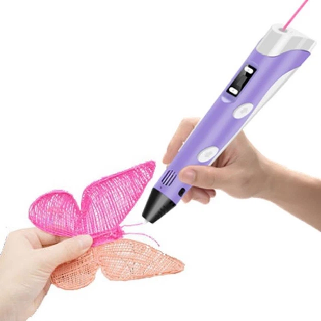 Набор детская 3D ручка Pen-6 с графическим планшетом для рисования + 100 метров пластика, Фиолетовый - изображение 2