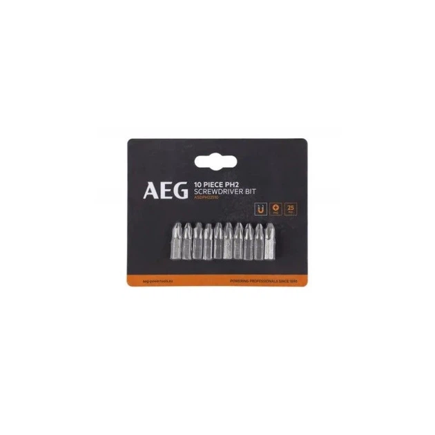 Бита AEG ASDPH22510, PH2, 25мм (10шт) - Фото 1 Бита AEG ASDPH22510, PH2, 25мм (10шт) - изображение 1