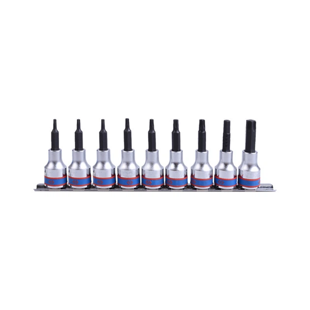Набір TORX 9од. (T20-T60) у тримачі - Фото 1 Набір TORX 9од. (T20-T60) у тримачі - зображення 1