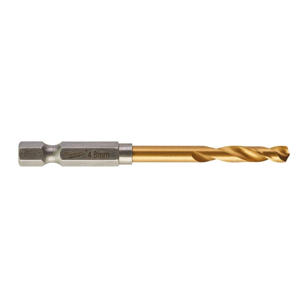 Сверло по металлу RedHEX SHOCKWAVE HSS-TiN MILWAUKEE, диаметр 4.8х78х29мм - изображение 2