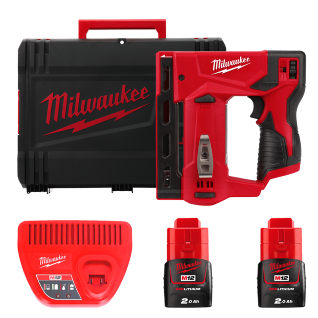 Степлер скобозабивной аккумуляторный MILWAUKEE M12 BST-202X (ЗУ+2акк.Х2ач+HDкейс) - Фото 1 Степлер скобозабивной аккумуляторный MILWAUKEE M12 BST-202X (ЗУ+2акк.Х2ач+HDкейс) - изображение 1