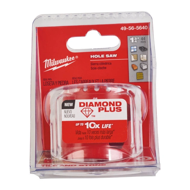 Коронка алмазна Diamond Plus MILWAUKEE, диаметр 44мм (5/8'х18) (сверление с водой) (замена на 4932500117) - изображение 2