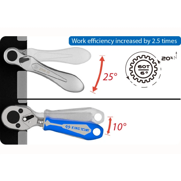 Трещотка мини 1/4" 60 зубов - Фото 2 Трещотка мини 1/4" 60 зубов - изображение 2