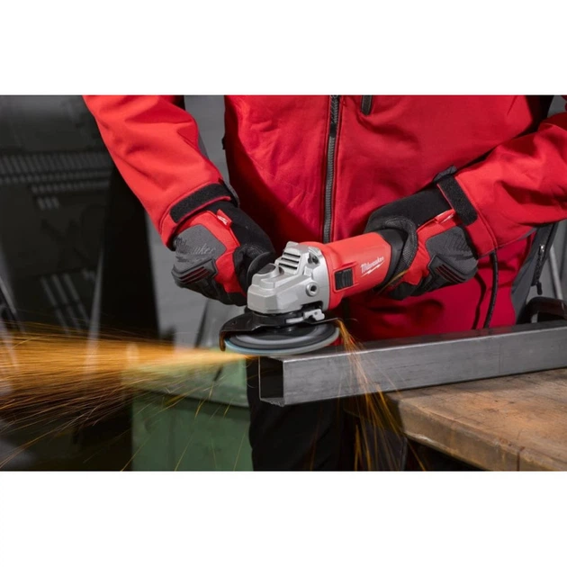 Шлифмашина угловая MILWAUKEE, AG 800-125 EK, 800Вт, диаметр 125мм (защитный кожух, боковая рукоята, опорная и прижимная гайки, - изображение 4