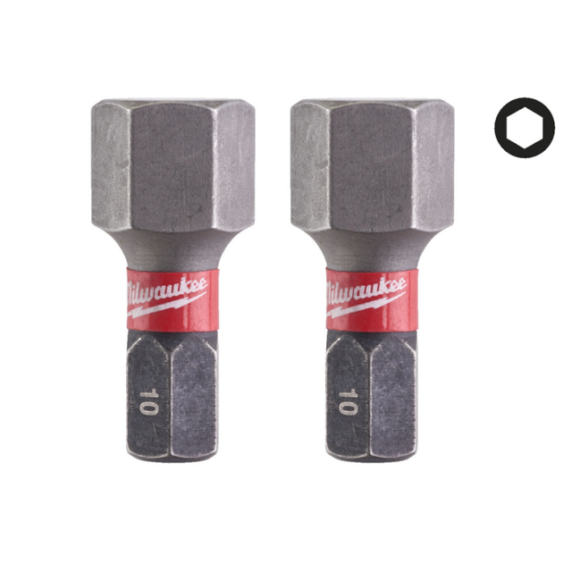 Бита SHOCKWAVE MILWAUKEE, Hex10, 25мм, (2шт) - Фото 1 Бита SHOCKWAVE MILWAUKEE, Hex10, 25мм, (2шт) - изображение 1