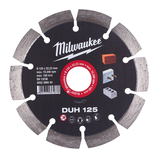 Диск алмазний MILWAUKEE DUH 125, діаметр 125мм (залізобетон, цегла) - зображення 2