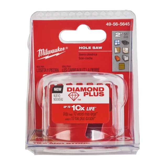 Коронка алмазна Diamond Plus MILWAUKEE, диаметр 51мм (5/8'х18) (сверление с водой) (замена на 4932500118) - изображение 2