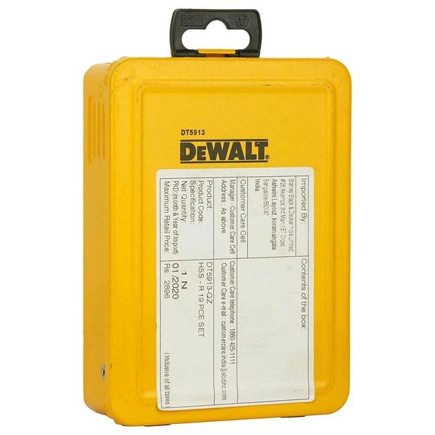 Набор сверл по металлу DeWALT DT5913 - Фото 2 Набор сверл по металлу DeWALT DT5913 - изображение 2