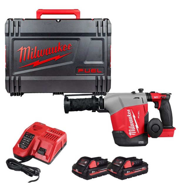 Перфоратор аккумуляторный SDS-PLUS MILWAUKEE,M18 FHAFOH16-302X, 2,3 Дж (зарядное устройство M12-18 FC, 2 аккумулятора M18 HB3 3Аг, - изображение 3