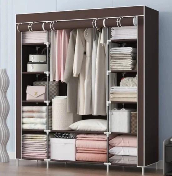 Тканевый шкаф HCX Storage Wardrobe 136×46×176 см с полками - изображение 4