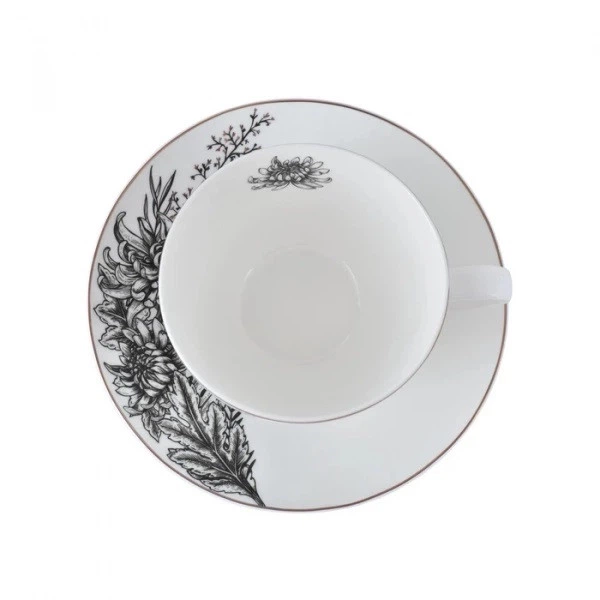 Чашка Astera.Charm.Floral Black Color 400 мл блюдце (A0530-CS410-C) - изображение 2