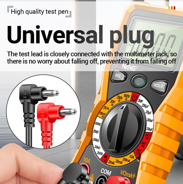 Щупи для мультиметра ANENG PT840 1000V/10A (сталеві контакти) 70см/12см (44310) - зображення 9
