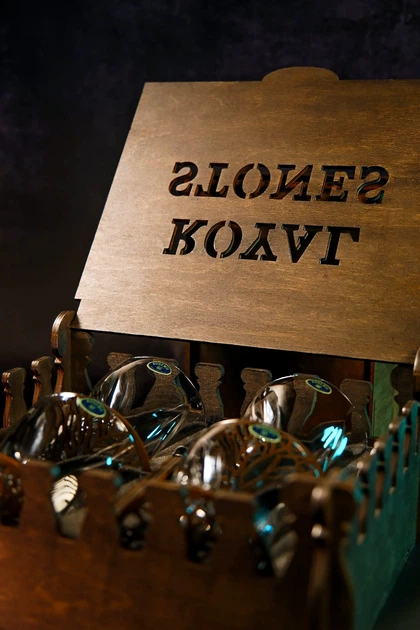 Набір для віскі Bohemia Quadro 4 келихи 340 мл 12 каменів дерев’яна коробка сертифікат - зображення 6