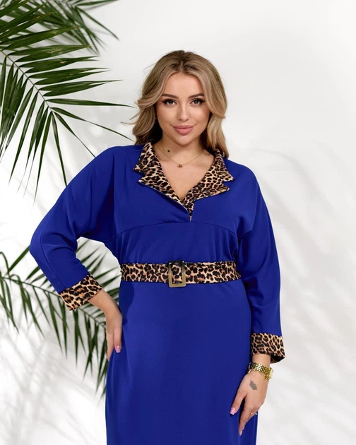 Жіноча сукня елегантна синя 48-50 р844.4383 - Фото 4 Жіноча сукня елегантна синя 48-50 р844.4383 - зображення 4
