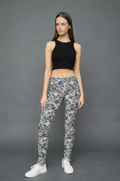 Леггинсы цветочный принт для девочек Calzedonia Серый (modp0534 grey (158-170 (12-16 лет)) - Фото 1 Леггинсы цветочный принт для девочек Calzedonia Серый (modp0534 grey (158-170 (12-16 лет)) - изображение 1