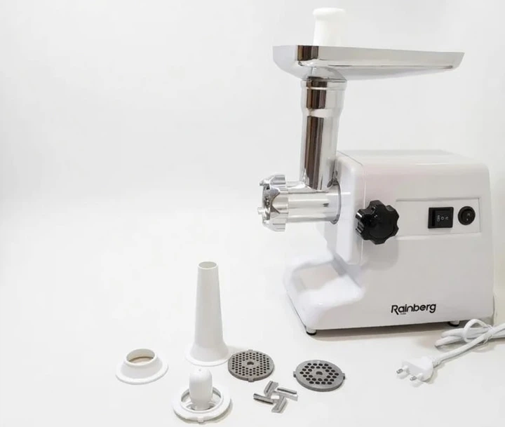 М'ясорубка RAINBERG RB-671 2200W з реверсом, продуктивність 2 кг/хв, насадка кеббе, ножі з нержавіючої сталі, електрична шнекова м'ясорубка для дому - Фото 3 М'ясорубка RAINBERG RB-671 2200W з реверсом, продуктивність 2 кг/хв, насадка кеббе, ножі з нержавіючої сталі, електрична шнекова м'ясорубка для дому - изображение 3