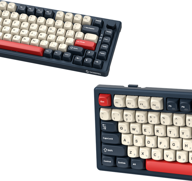 Клавіатура бездротова GamePro Asgard Yord Keychron Super Red Switch Wireless/Bluetooth/USB Blue (MK266BL) - Фото 4 Клавіатура бездротова GamePro Asgard Yord Keychron Super Red Switch Wireless/Bluetooth/USB Blue (MK266BL) - зображення 4
