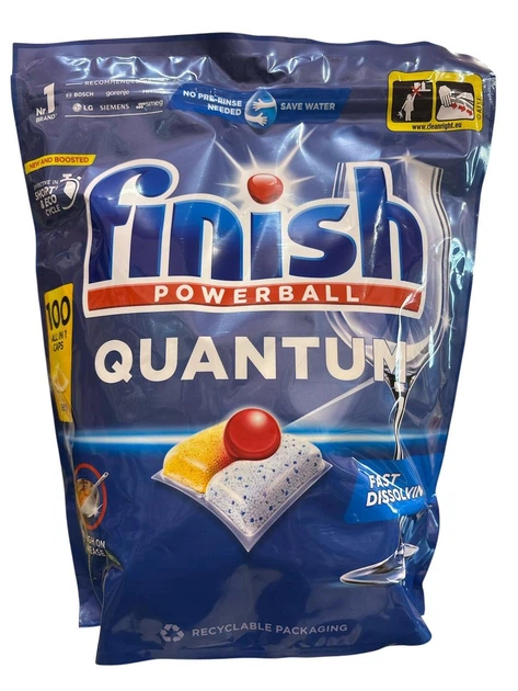 Таблетки для посудомийної машини Finish Quantum All in 1 Lemon 100 шт - Фото 1 Таблетки для посудомийної машини Finish Quantum All in 1 Lemon 100 шт - зображення 1