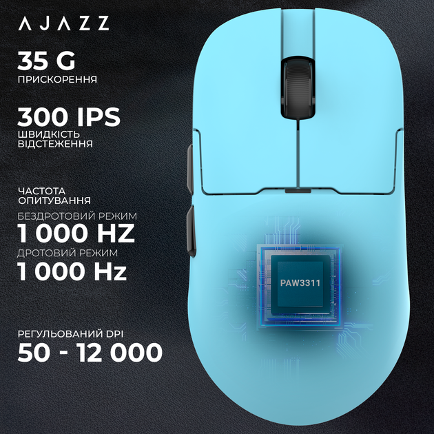 Беспроводная игровая мышь Ajazz AJ159P MC Blue (AJ159P-MC-Blue) - изображение 12